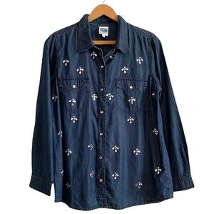 DG2 by Diane Gilman 💯Cotton  LongSleeve Denim M